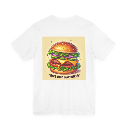 Bite Into Happiness Burger Tee (Cream Print)